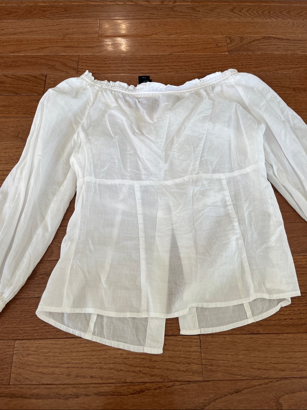 DKNY Cream Off-Shoulder Peasant Blouse - Picture 6 of 6